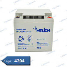 Батарея акумуляторна AGM MERLION GP12400M6 12V 40Ah (196*165*140) Q1 ( Імпорт ) 