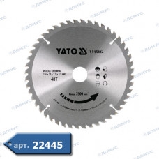 Коло по дереву YATO 216x30x3.2x2.2мм 48 зубів (YT-60682) (Імпорт)