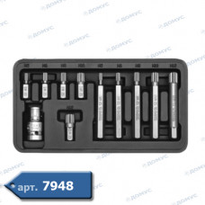 Набір біт YATO SPLINE  11шт. 1/2", L-30, 75 (YT-0415) (Імпорт)
