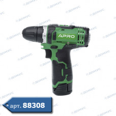 Шурупокрут акумуляторний APRO 12В, 1,5А, 3У, кейс, 2АКБ, 12D (AR_895003) (Імпорт)