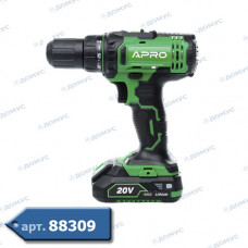Шурупокрут акумуляторний APRO 20В, 2А, 3У, кейс, 2АКБ, 20D (AR_895030) (Імпорт)